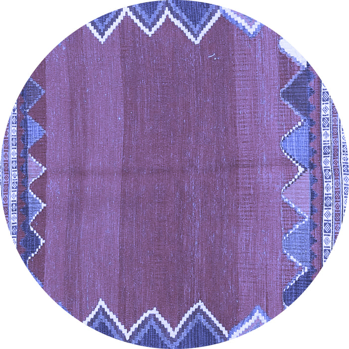 Round Machine Washable Oriental Blue Traditional Rug, wshcon3078blu