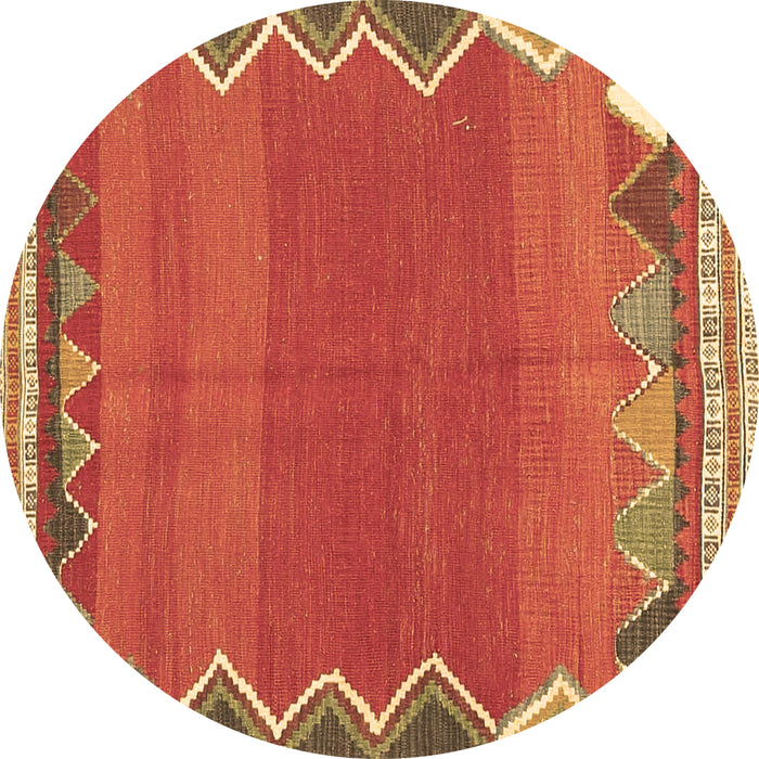 Round Machine Washable Oriental Brown Traditional Rug, wshcon3078brn