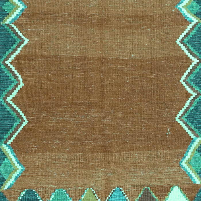 Machine Washable Oriental Turquoise Traditional Area Rugs, wshcon3078turq