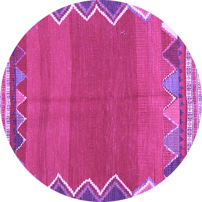 Round Machine Washable Oriental Purple Traditional Area Rugs, wshcon3078pur