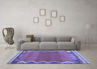 Machine Washable Oriental Blue Traditional Rug, wshcon3078blu