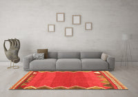 Machine Washable Oriental Orange Traditional Rug, wshcon3078org