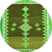 Square Abstract Green Contemporary Rug, con3079grn