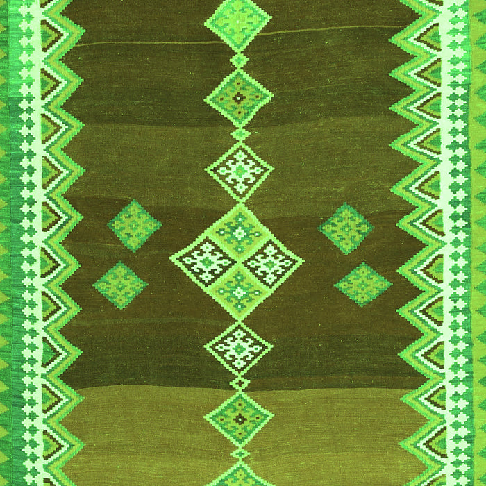 Serging Thickness of Machine Washable Abstract Green Contemporary Area Rugs, wshcon3079grn