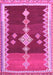 Machine Washable Abstract Pink Contemporary Rug, wshcon3079pnk