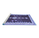 Sideview of Machine Washable Abstract Blue Contemporary Rug, wshcon3079blu