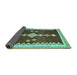 Sideview of Abstract Turquoise Contemporary Rug, con3079turq