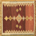 Square Abstract Brown Contemporary Rug, con3079brn