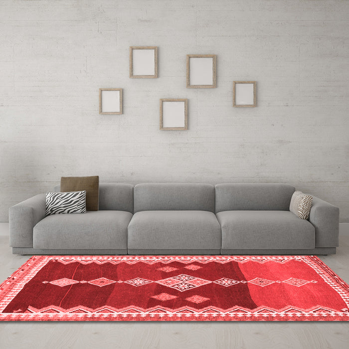 Contemporary Red Washable Rugs