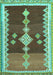 Machine Washable Abstract Turquoise Contemporary Area Rugs, wshcon3079turq