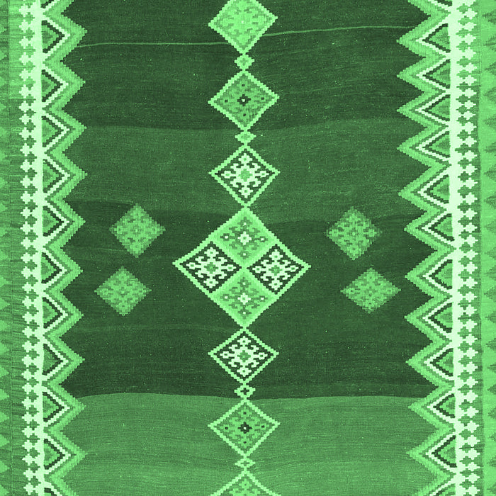 Machine Washable Abstract Emerald Green Contemporary Area Rugs, wshcon3079emgrn