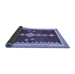 Sideview of Abstract Blue Contemporary Rug, con3079blu