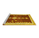 Sideview of Machine Washable Abstract Yellow Contemporary Rug, wshcon3079yw