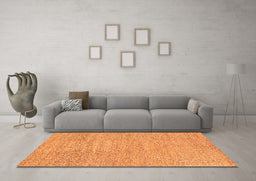 Machine Washable Abstract Orange Contemporary Area Rugs in a Living Room, wshcon307org