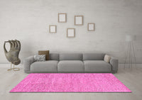 Machine Washable Abstract Pink Contemporary Rug, wshcon307pnk