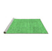 Sideview of Machine Washable Abstract Emerald Green Contemporary Area Rugs, wshcon307emgrn