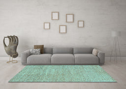 Machine Washable Abstract Light Blue Contemporary Rug in a Living Room, wshcon307lblu