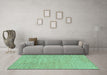 Machine Washable Abstract Turquoise Contemporary Area Rugs in a Living Room,, wshcon307turq