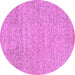 Round Machine Washable Abstract Purple Contemporary Area Rugs, wshcon307pur