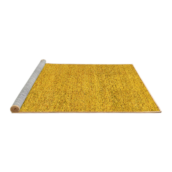 Sideview of Machine Washable Abstract Yellow Contemporary Rug, wshcon307yw
