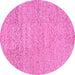 Round Abstract Pink Contemporary Rug, con307pnk