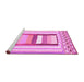 Sideview of Machine Washable Abstract Pink Contemporary Rug, wshcon3080pnk