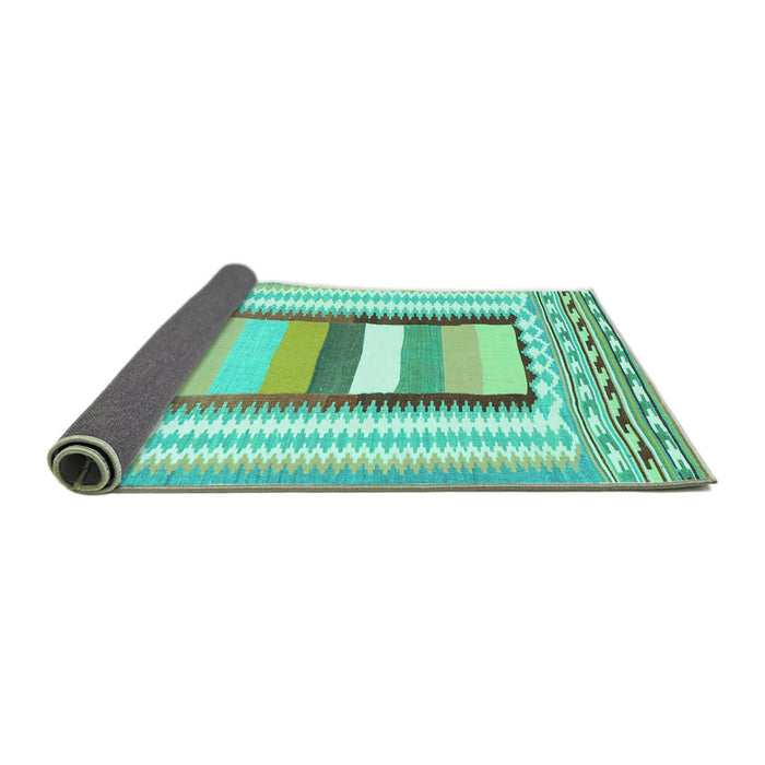 Sideview of Abstract Turquoise Contemporary Rug, con3080turq