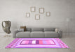 Machine Washable Abstract Purple Contemporary Area Rugs in a Living Room, wshcon3080pur