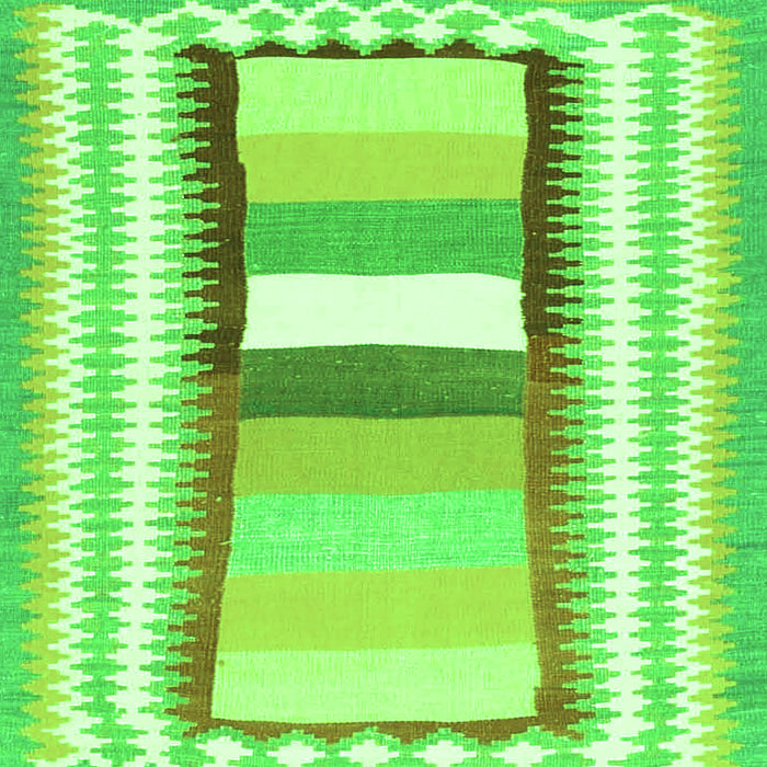 Serging Thickness of Machine Washable Abstract Green Contemporary Area Rugs, wshcon3080grn