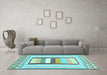 Machine Washable Abstract Light Blue Contemporary Rug in a Living Room, wshcon3080lblu