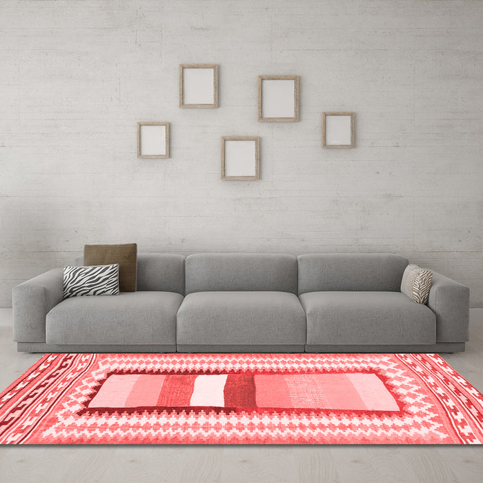 Contemporary Red Washable Rugs