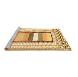 Sideview of Machine Washable Abstract Brown Contemporary Rug, wshcon3080brn