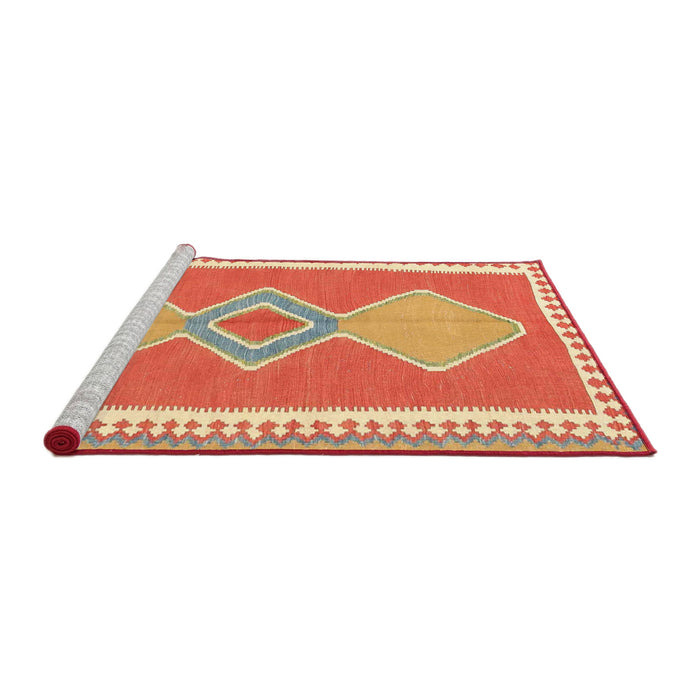 Serging Thickness of Machine Washable Contemporary Scarlet Red Rug, wshcon3081