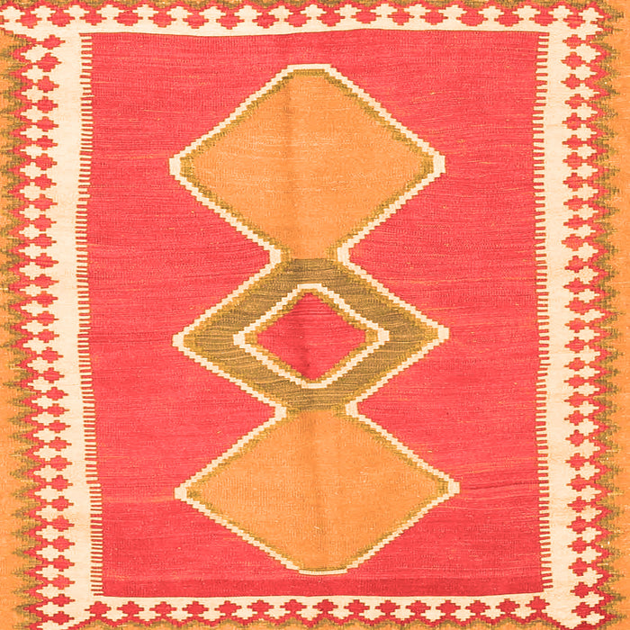 Serging Thickness of Oriental Orange Traditional Rug, con3081org