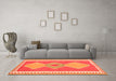 Machine Washable Oriental Orange Traditional Area Rugs in a Living Room, wshcon3081org