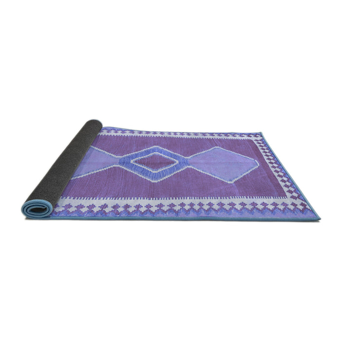 Sideview of Oriental Blue Traditional Rug, con3081blu