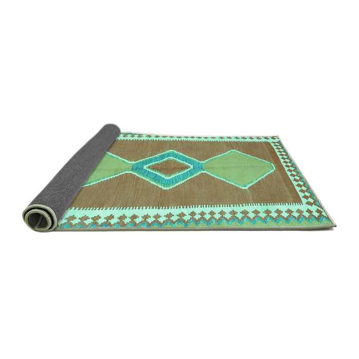 Sideview of Oriental Turquoise Traditional Rug, con3081turq