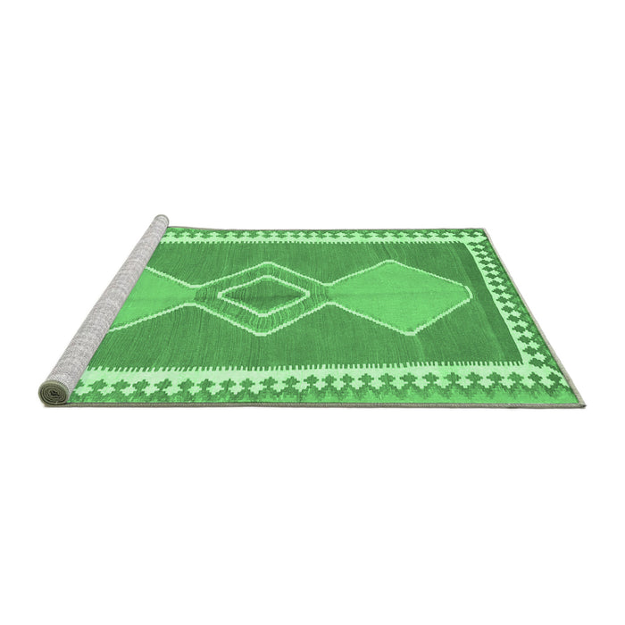 Sideview of Machine Washable Oriental Emerald Green Traditional Area Rugs, wshcon3081emgrn