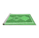 Sideview of Machine Washable Oriental Emerald Green Traditional Area Rugs, wshcon3081emgrn