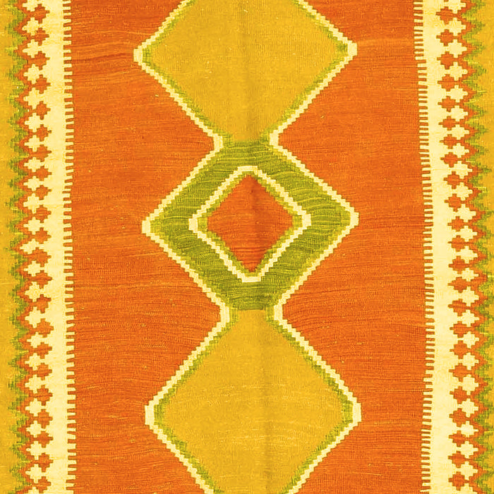 Machine Washable Oriental Yellow Traditional Rug, wshcon3081yw