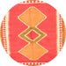 Square Oriental Orange Traditional Rug, con3081org