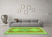 Machine Washable Oriental Green Traditional Area Rugs in a Living Room,, wshcon3081grn