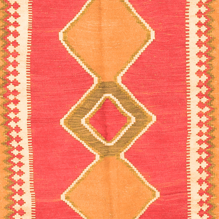 Serging Thickness of Machine Washable Oriental Orange Traditional Area Rugs, wshcon3081org