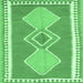 Square Oriental Emerald Green Traditional Rug, con3081emgrn
