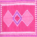 Square Machine Washable Oriental Pink Traditional Rug, wshcon3081pnk