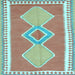 Square Machine Washable Oriental Light Blue Traditional Rug, wshcon3081lblu