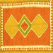 Square Machine Washable Oriental Yellow Traditional Rug, wshcon3081yw