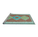 Sideview of Machine Washable Oriental Light Blue Traditional Rug, wshcon3081lblu