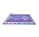 Sideview of Machine Washable Oriental Blue Traditional Rug, wshcon3081blu