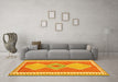 Machine Washable Oriental Yellow Traditional Rug in a Living Room, wshcon3081yw